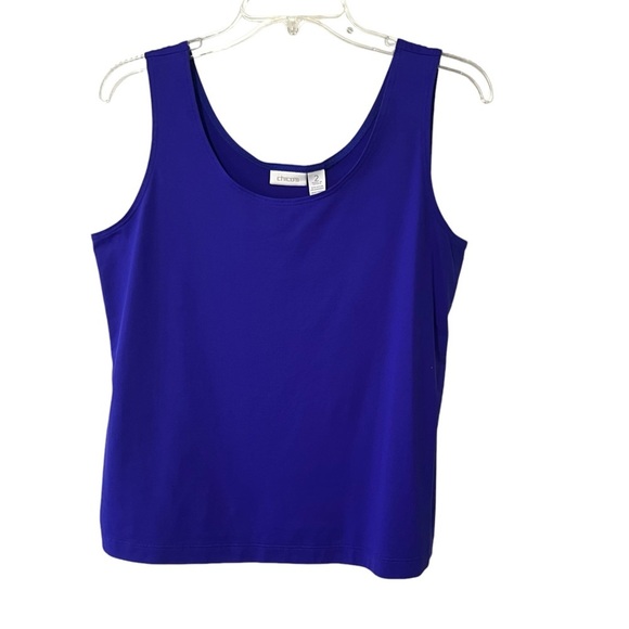 Chico’s Essential Scoop Neck Top in Purple Blue size 2 Medium women’s - Picture 1 of 8